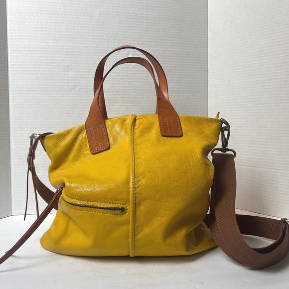 Christopher Kon mustard yellow  Leather Crossbody - Picture 1 of 12